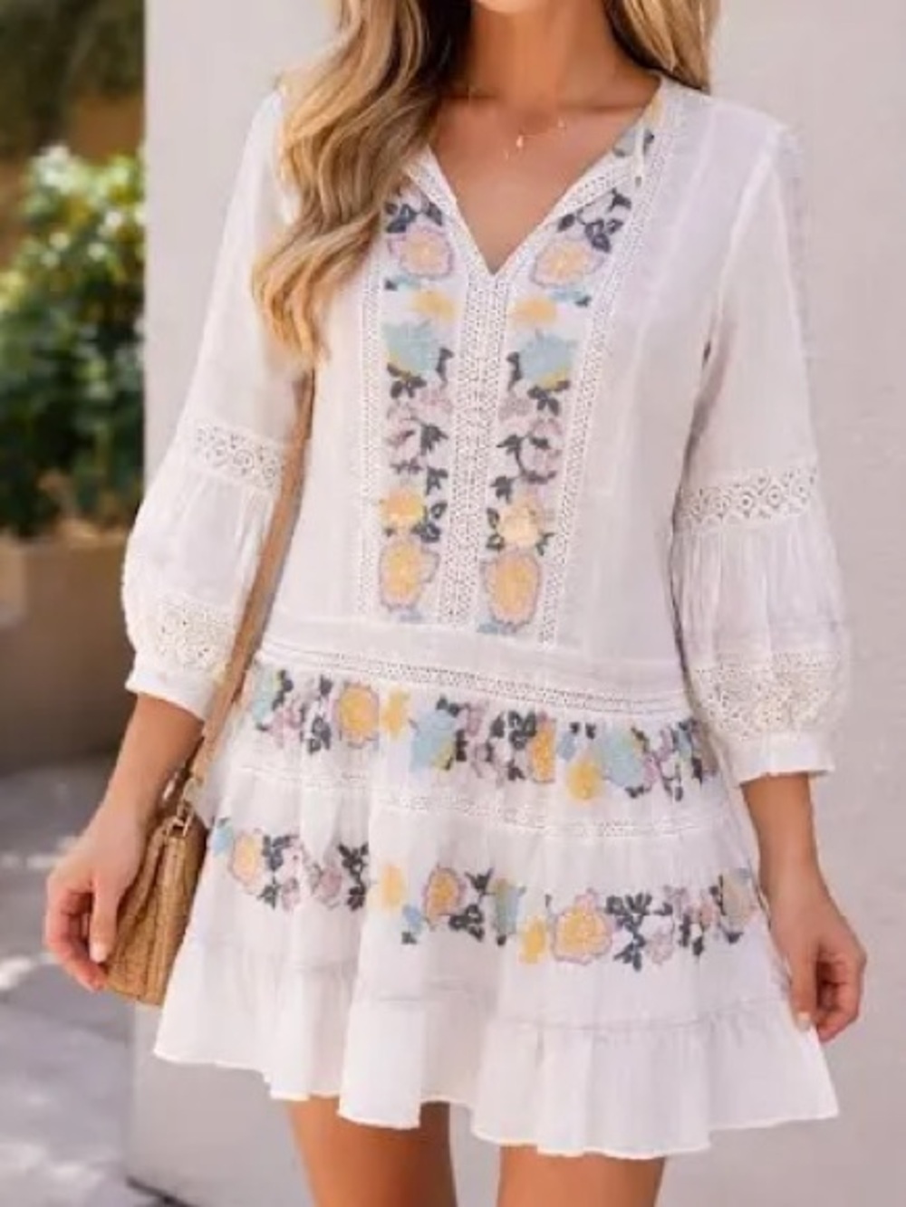 Tory Burch Embroidered Boho Cotton Dress MSRP $398 Size Small